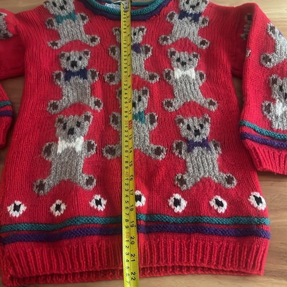 Made with Love by Mother Vintage Wool Teddy Bear Chunky Sweater size small - Picture 3 of 8